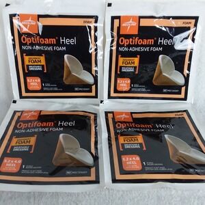 4 Medline Optifoam Heel Non-Adhesive High Absorbent Foam  Wound Dressing 5.2 x 4
